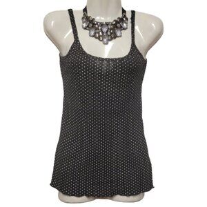 Spaghetti Strap Sleeveless Top Stretchy Polka Dot Casual Top